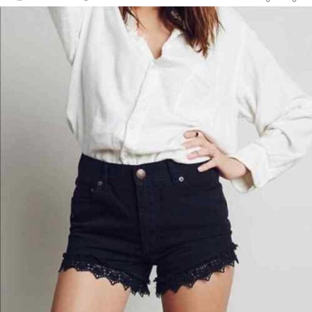 Free people lace black shorts! Bohemian chic!